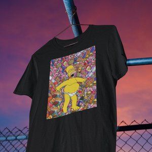 Naked Simpsons Pop Culture Streetwear Unisex Black Tshirt